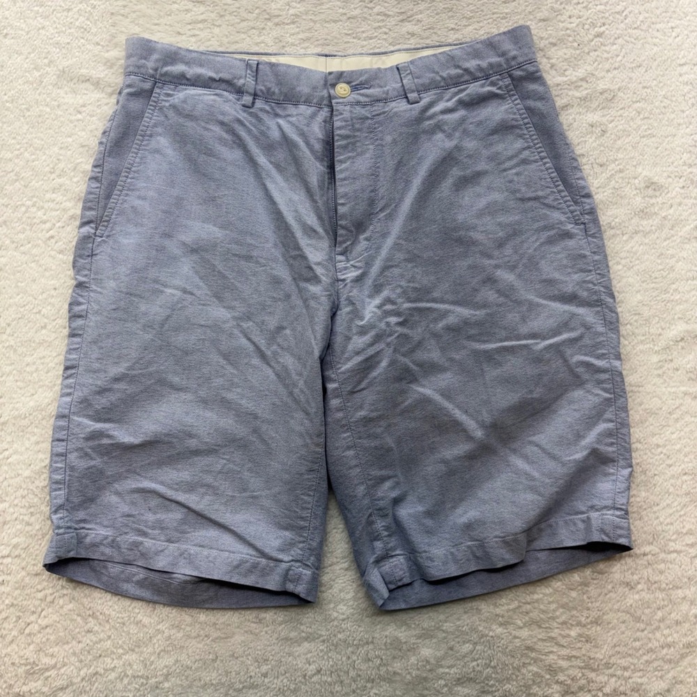 Polo Ralph Lauren Preston Shorts Mens 32 Light Blue Oxford Cotton Chino Classic